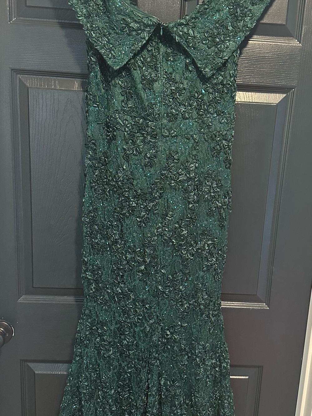 Xscape Emerald Green Beaded Maxi Dress